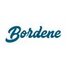 Bordene word in the color blue with a transparent background
