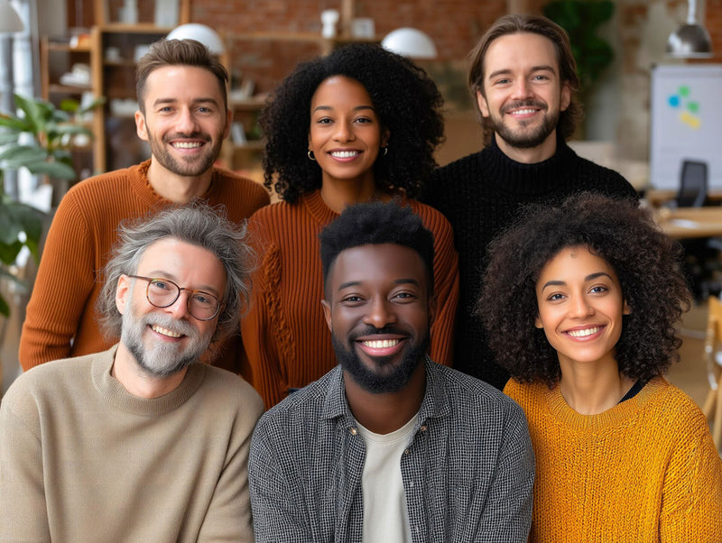 Group of employees smiling together